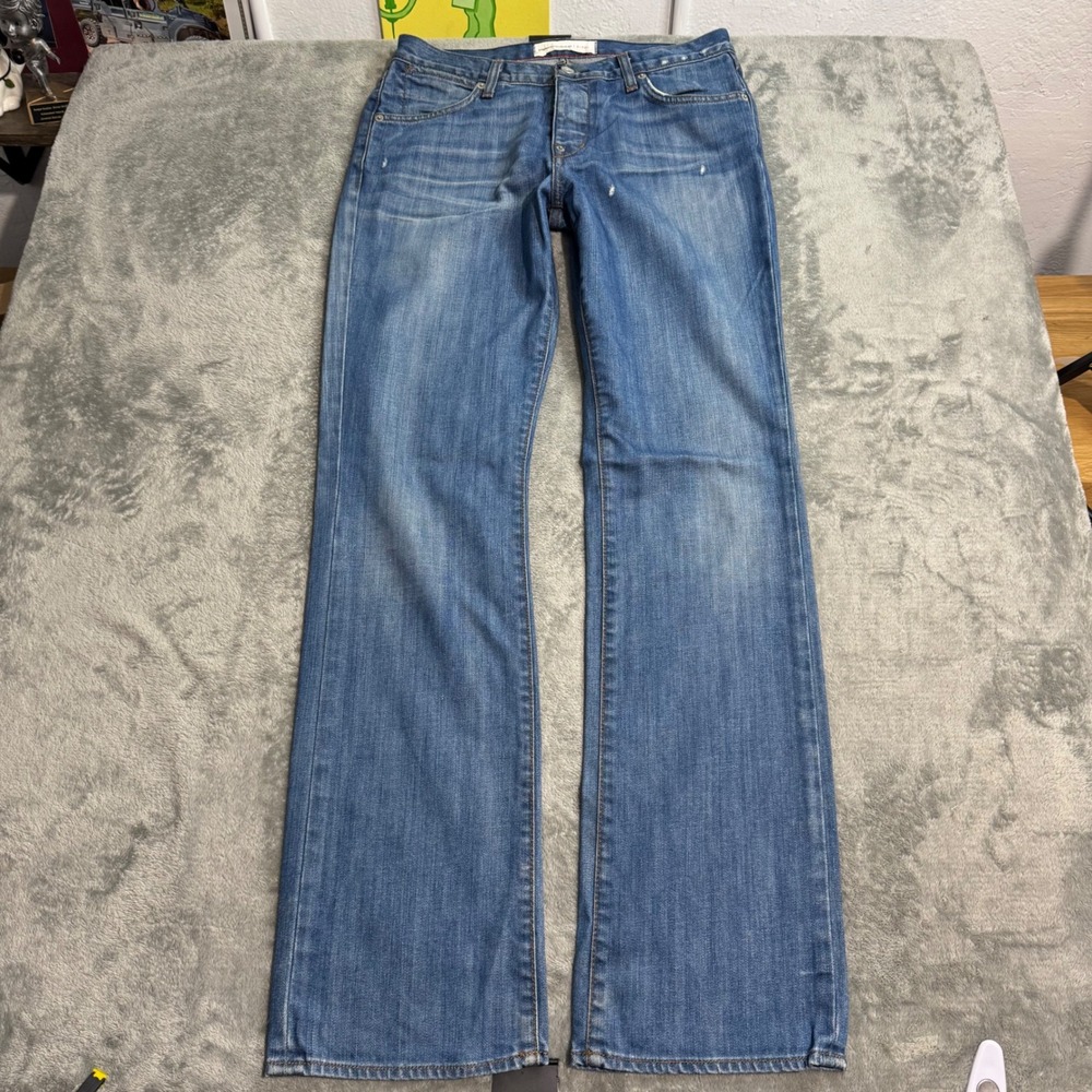 VTG Y2K Paper Denim & Cloth Presley 30x32 Blue Jeans Button Fly 2-SLM-37